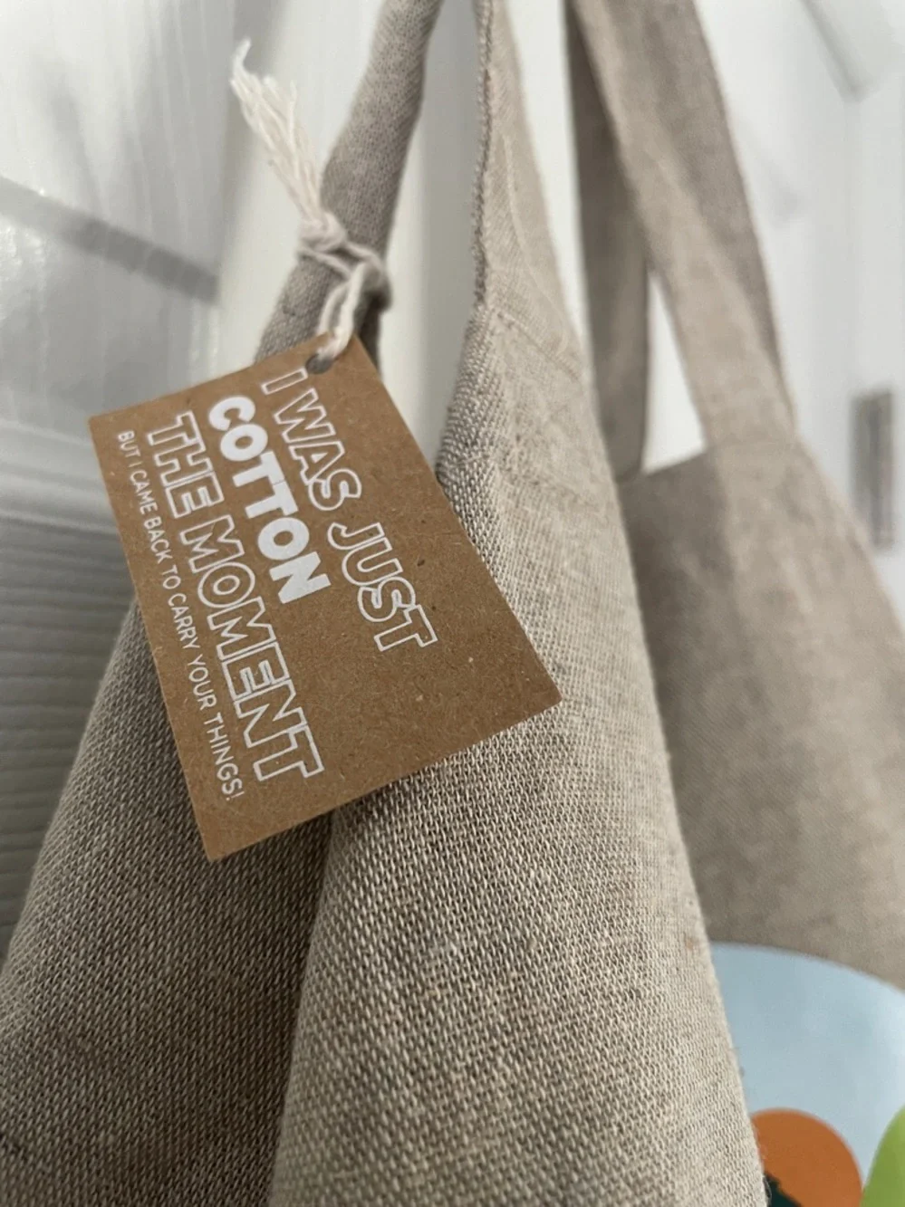 L.L. Bean Canvas Tote in Gray with Colorful Outdoor Graphic - Picture 3 of 6